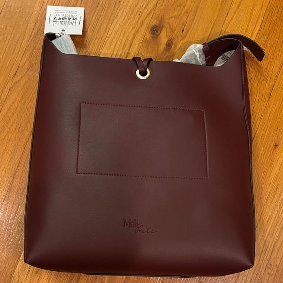 Mali + Lili from Anthropology Elegant Burgundy Vegan Shoulder Bag New - Picture 4 of 4